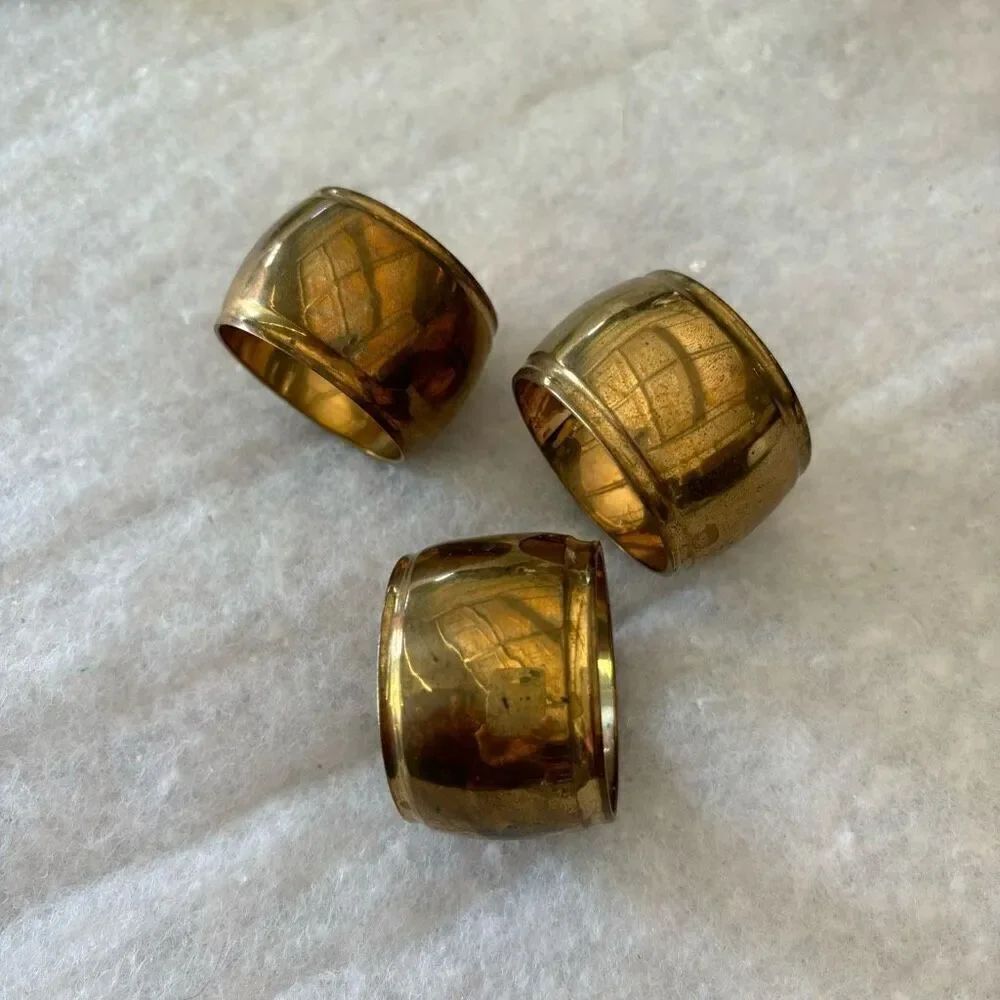 3 Brass Napkin Rings